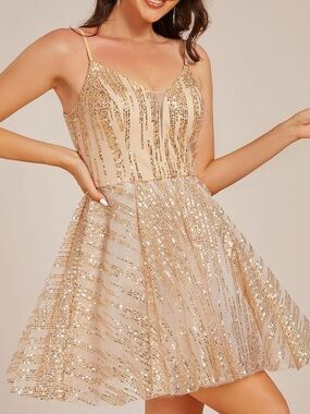 Ever Pretty | Dresses | Ever Pretty Size 6 Gold Dress | Poshmark